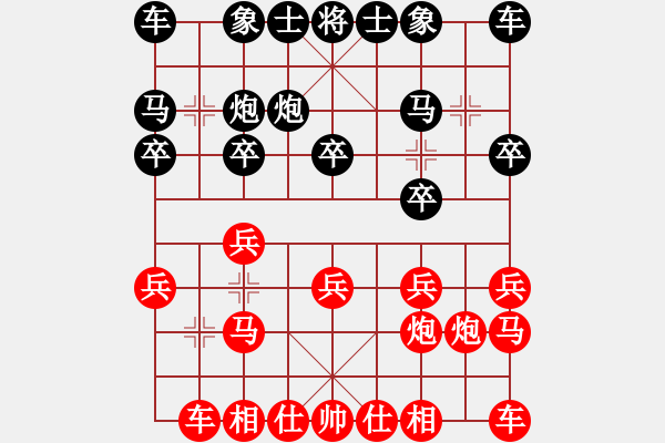 象棋棋譜圖片：3443局 E04-仙人指路對士角炮或過宮炮-旋風(fēng)九專雙核 紅先負(fù) 小蟲引擎25層 - 步數(shù)：10 