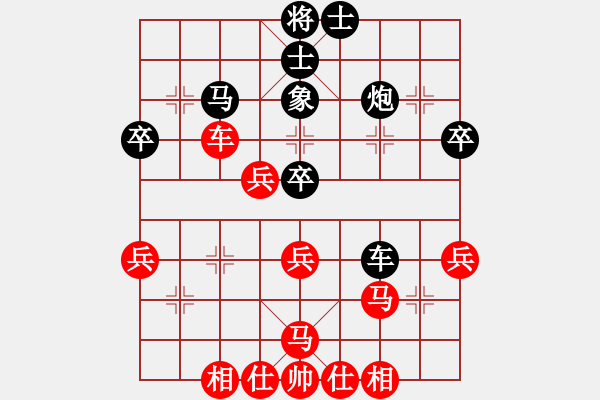 象棋棋譜圖片：天無決(3段)-和-石門寶刀紅(6段) - 步數(shù)：40 