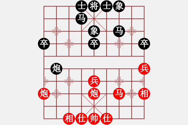 象棋棋譜圖片：闖楚河漢界(3段)-負-豆渣棋(6段) - 步數(shù)：40 