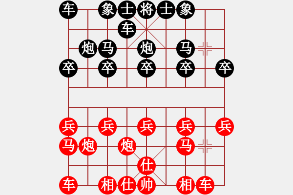 象棋棋譜圖片：2015年9月3日 小兵vs小風(fēng) 劉國林 丹徒寶堰 過宮炮對中炮.pgn - 步數(shù)：10 