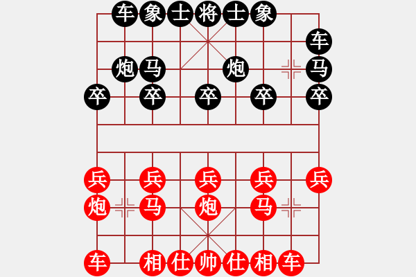 象棋棋譜圖片：中炮對單提馬橫車 - 步數：10 