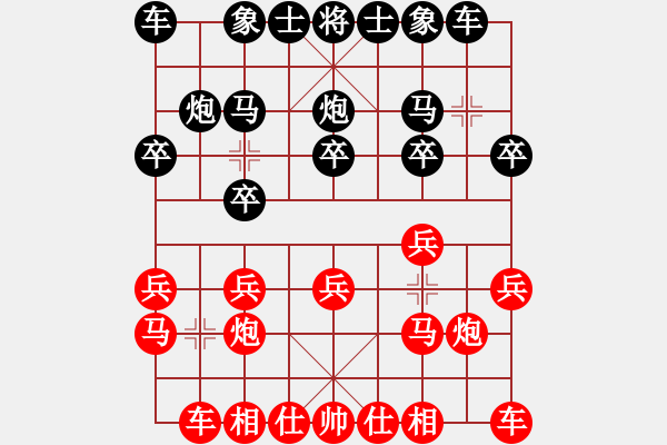 象棋棋譜圖片：品棋l樂哉棋蹤[紅] -VS- 山野之人[黑] - 步數(shù)：10 