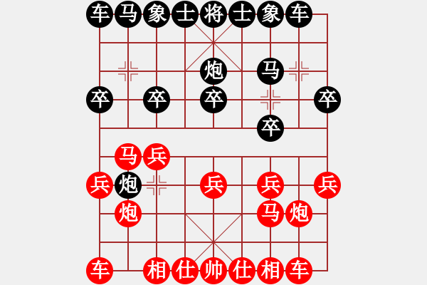 象棋棋譜圖片：1579局 A45-起馬互進七兵局-旋風九專雙核 紅先負 小蟲引擎25層 - 步數(shù)：10 