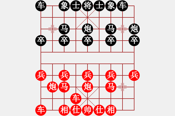 象棋棋譜圖片：象棋初級愛好者[紅] -VS- 巴山背油鍋●[黑] - 步數(shù)：10 