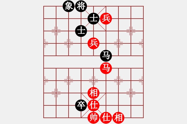 象棋棋譜圖片：五七炮進(jìn)三兵系列黑馬2進(jìn)1（均勢(shì)） - 步數(shù)：100 