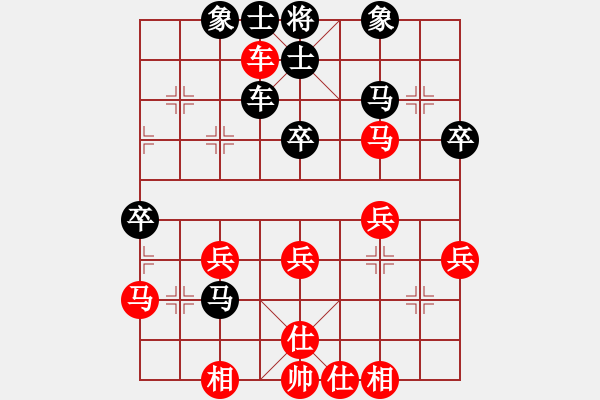 象棋棋譜圖片：五七炮進(jìn)三兵系列黑馬2進(jìn)1（均勢(shì)） - 步數(shù)：40 