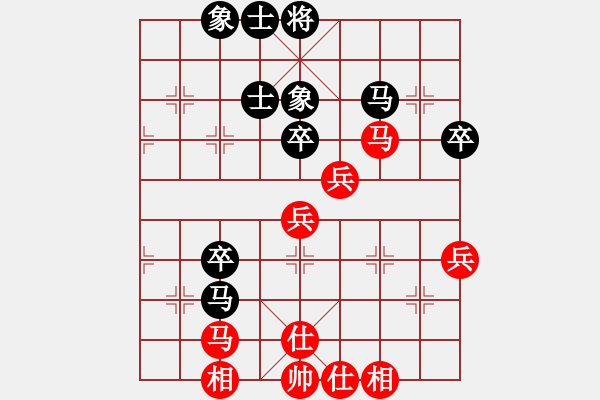 象棋棋譜圖片：五七炮進(jìn)三兵系列黑馬2進(jìn)1（均勢(shì)） - 步數(shù)：50 