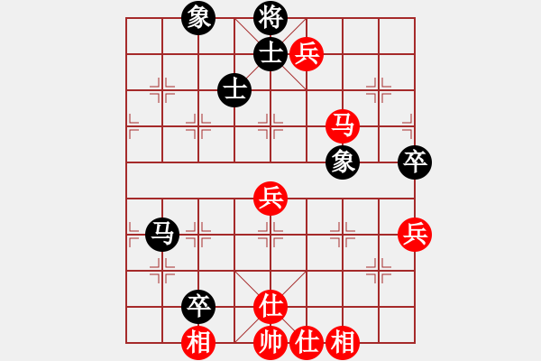 象棋棋譜圖片：五七炮進(jìn)三兵系列黑馬2進(jìn)1（均勢(shì)） - 步數(shù)：80 