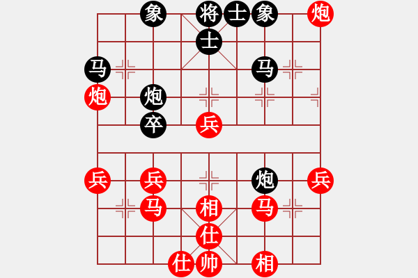 象棋棋譜圖片：沒毛?。I(yè)8-1）先勝Deng（業(yè)8-1）202001081715.pgn - 步數(shù)：40 