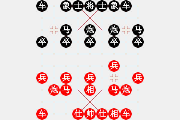 象棋棋譜圖片：仙人指路轉(zhuǎn)飛相vs卒底炮還架中炮 - 步數(shù)：10 