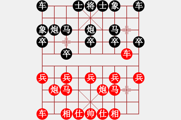 象棋棋譜圖片：紅方用仕角炮開局 - 步數(shù)：10 