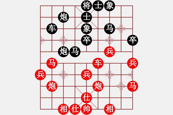 象棋棋譜圖片：錦州黃帽(6段)-和-大腳(9段) - 步數(shù)：40 