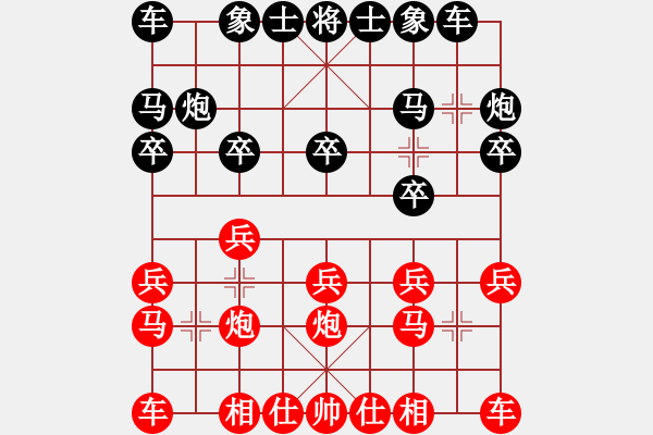 象棋棋譜圖片：JJU五七炮進(jìn)七兵邊馬對(duì)左單提馬挺7卒左邊炮 - 步數(shù)：10 