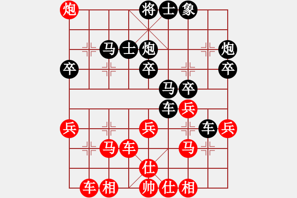 象棋棋譜圖片：黑車過(guò)河我直接前炮平九 彼支士到位我兵三進(jìn)一 - 步數(shù)：6 