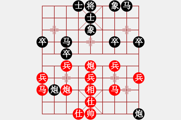 象棋棋譜圖片：布衣心禪[紅] -VS- ゞ☆ 第⑦防區(qū)[黑]（紅先勝） 對兵轉(zhuǎn)兵底炮 - 步數(shù)：30 