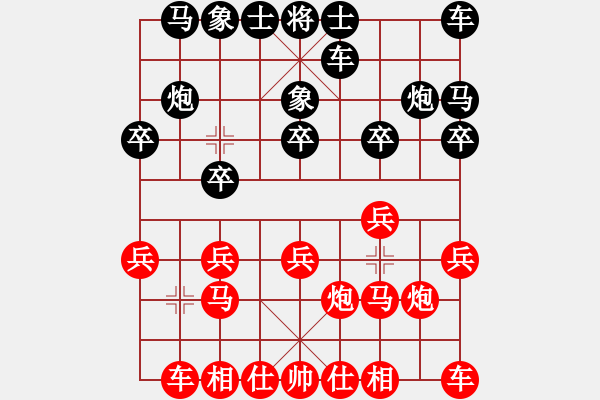 象棋棋譜圖片：稍稍思索(1段)-和-棋勢(shì)洶洶(2段) - 步數(shù)：10 