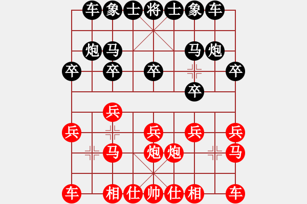 象棋棋譜圖片：飄VS棋海無涯【30局我負(fù)：五六炮左邊馬對(duì)屏風(fēng)馬】 - 步數(shù)：10 