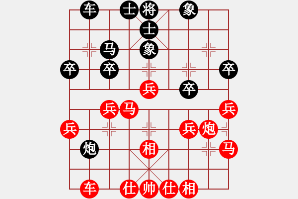 象棋棋譜圖片：飄VS棋海無涯【30局我負(fù)：五六炮左邊馬對(duì)屏風(fēng)馬】 - 步數(shù)：37 