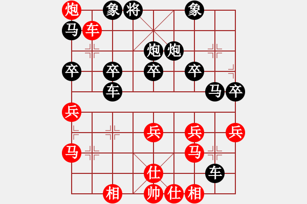 象棋棋譜圖片：實戰(zhàn)棋譜2.大列手炮，直車過河壓炮ab - 步數：33 