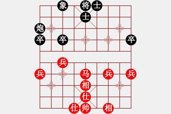 象棋棋譜圖片：順炮直車對橫車 紅五六炮 黑右炮過河（紅士四進五）   一帆順風(1段)-和-教我?guī)渍邪?4段) - 步數(shù)：60 