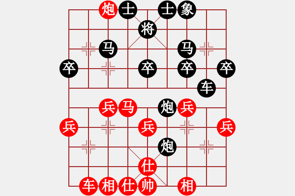 象棋棋譜圖片：后補(bǔ)列炮-黑車2進(jìn)6，車8進(jìn)4 - 步數(shù)：30 