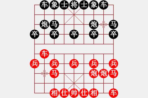 象棋棋譜圖片：金鉤炮 先勝 卒底炮 - 步數(shù)：10 