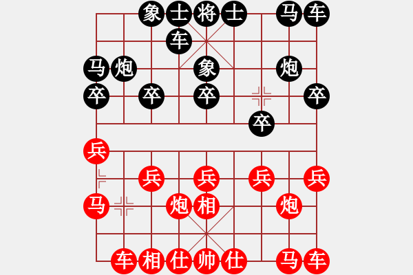象棋棋谱图片：黄笑(3段)-胜-调酒师(4段) - 步数：10 