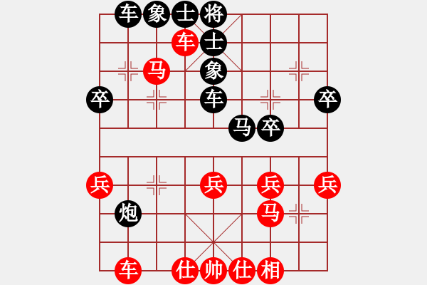 象棋棋譜圖片：中炮巡河車對(duì)屏風(fēng)馬（紅勝） - 步數(shù)：40 