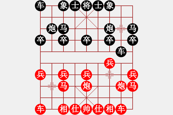 象棋棋谱图片：仙人指路对卒底炮（我先胜QQ都尉） - 步数：10 