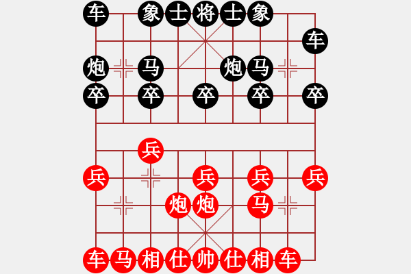 象棋棋譜圖片：五六炮進七兵對反宮馬左橫車（旋風V7.0先勝佳佳象棋） - 步數：10 