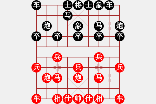 象棋棋譜圖片：中炮兩頭蛇對(duì)拐角馬（黑勝） - 步數(shù)：10 