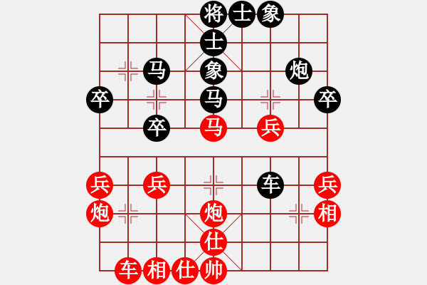 象棋棋譜圖片：鎮(zhèn)八方(7段)-勝-教父(月將) 中炮過(guò)河車(chē)七路馬對(duì)屏風(fēng)馬兩頭蛇 - 步數(shù)：40 