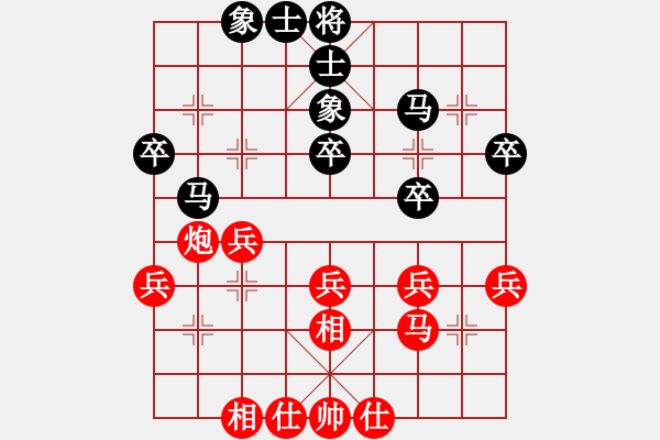 象棋棋譜圖片：五六炮進(jìn)七兵對(duì)反宮馬(旋風(fēng)勝巫師特大級(jí)) - 步數(shù)：40 