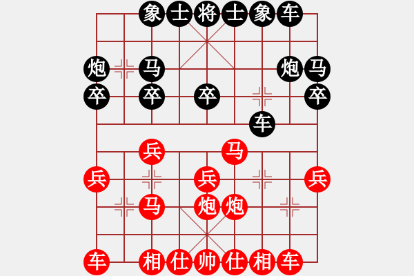 象棋棋譜圖片：guangzhoue(9段)-和-黑石(7段) - 步數(shù)：20 