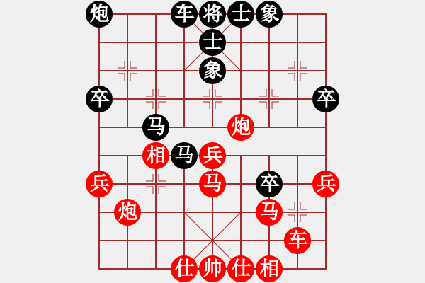 象棋棋譜圖片：舒蘭棋混子(天罡)-和-一箭雙雕(天罡) - 步數(shù)：40 