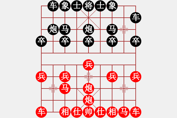 象棋棋譜圖片：雷公炮系列： 被 順炮 破之 - 步數(shù)：10 