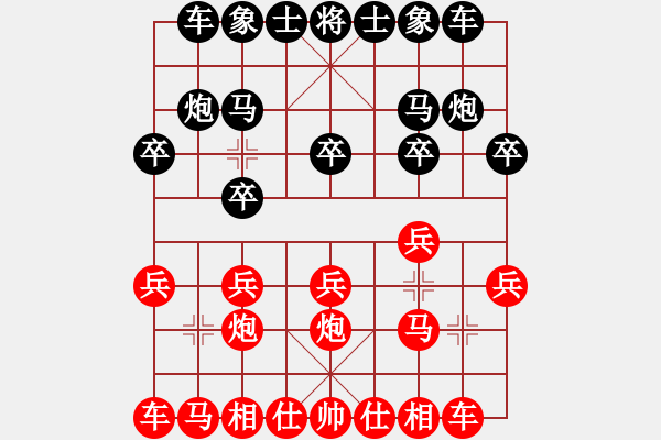 象棋棋谱图片：kamisama(月将)-胜-菜园子张青(月将) - 步数：10 