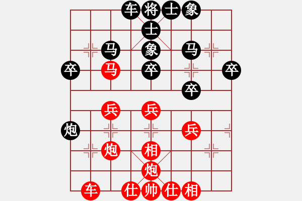 象棋棋譜圖片：ゞ★南方-海豚[紅] -VS- 鑫鑫[黑] - 步數(shù)：30 