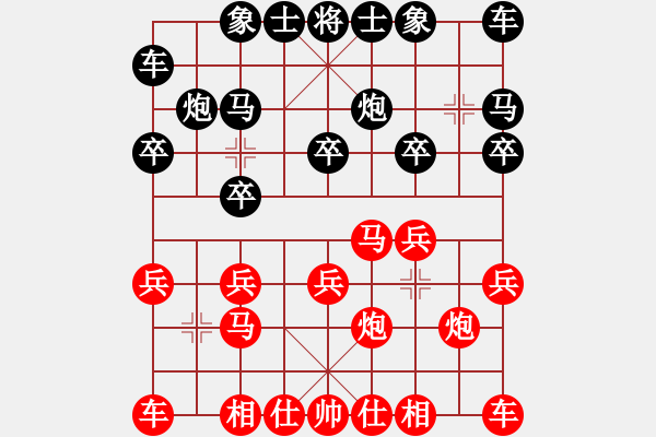 象棋棋谱图片：老朱先和本人 （2016.8.24.台西二路 ） - 步数：10 