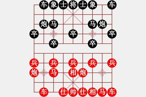 象棋棋譜圖片：平凡的白開水[紅] -VS- 負(fù)分太后 魚[黑]（1） - 步數(shù)：10 