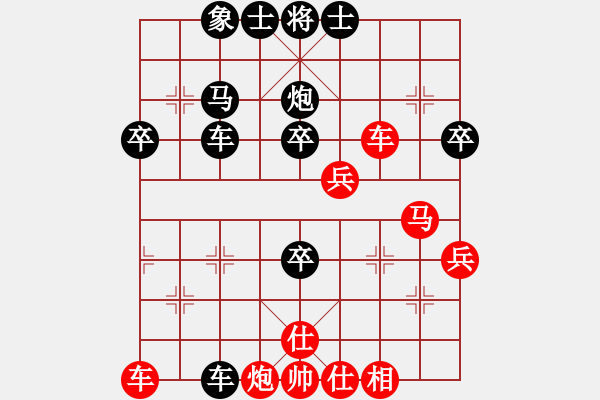 象棋棋譜圖片：名劍之雄霸(3段)-和-煮酒論棋雄(9段) - 步數(shù)：40 