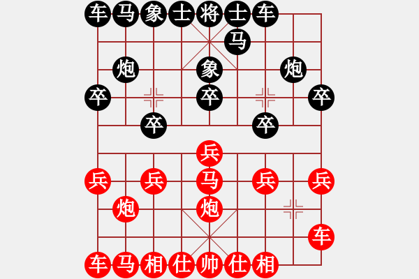 象棋棋谱图片：横才俊儒[292832991] -VS- 大地[765481532] - 步数：10 