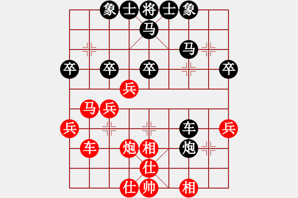 象棋棋譜圖片：冷雨敲枰(日帥)-和-臺(tái)北市長(月將) - 步數(shù)：40 