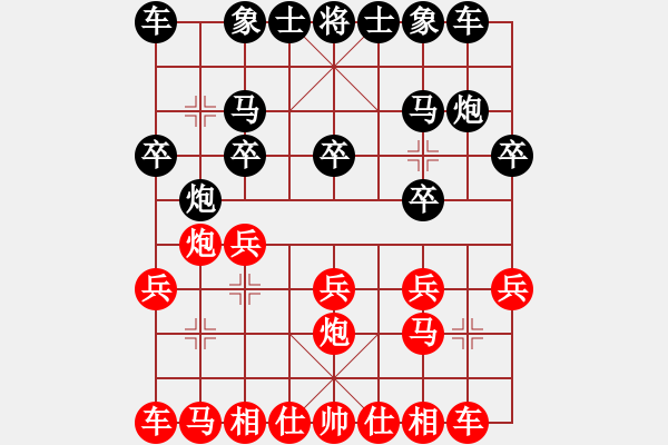 象棋棋譜圖片：JDC中炮巡河炮過河車邊馬對屏風馬挺7卒右炮巡河打車 - 步數(shù)：10 