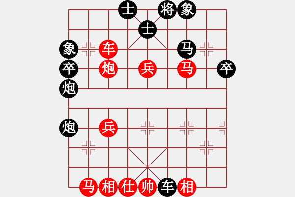 象棋棋譜圖片：2、黑跳右正馬，紅車進(jìn)河沿 - 步數(shù)：40 