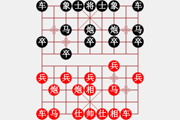 象棋棋譜圖片：過宮炮對7路炮（紅勝） - 步數(shù)：10 