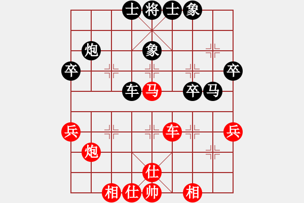 象棋棋谱图片：-第1轮8台 广东吕钦 先和 湖北 洪智 - 步数：40 