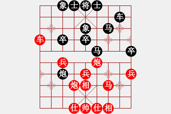 象棋棋譜圖片：廈門蔡忠誠(chéng) (和) 湖北柳大華 (1991.5.22于無(wú)錫) - 步數(shù)：40 