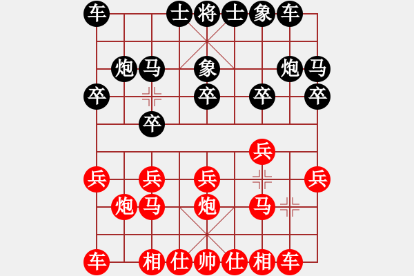 象棋棋譜圖片：中炮 - 步數(shù)：10 