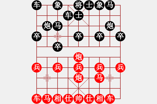 象棋棋譜圖片：無名尊者(4段)-負(fù)-houmao(3段)中炮巡河炮對單提馬橫車 - 步數(shù)：10 